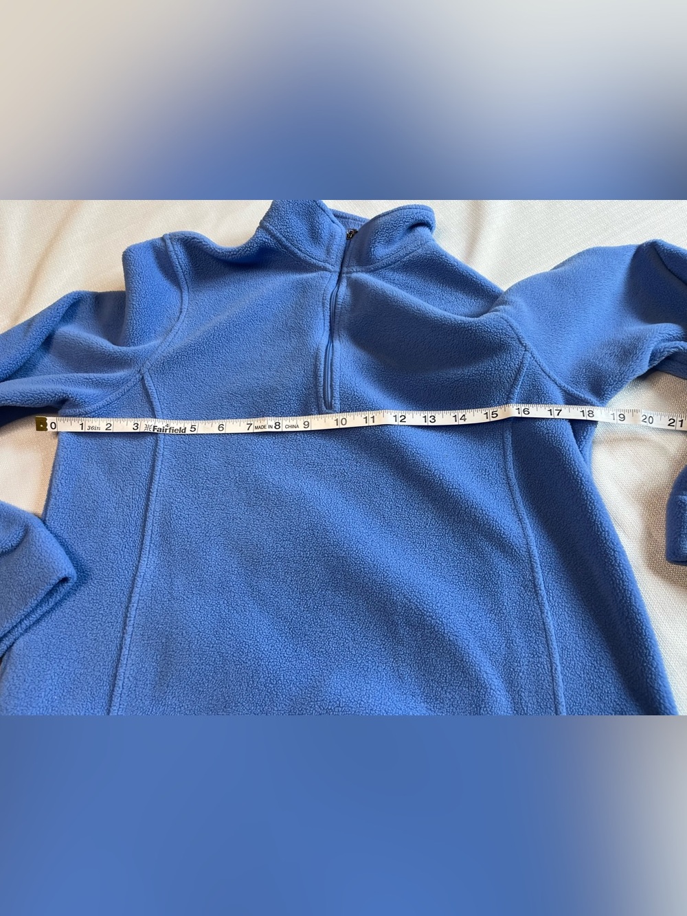 L.L. Bean Fleece Top Blue Quarter Zip Mock Neck Gorpcore Trailcore Après Ski - Picture 6 of 8